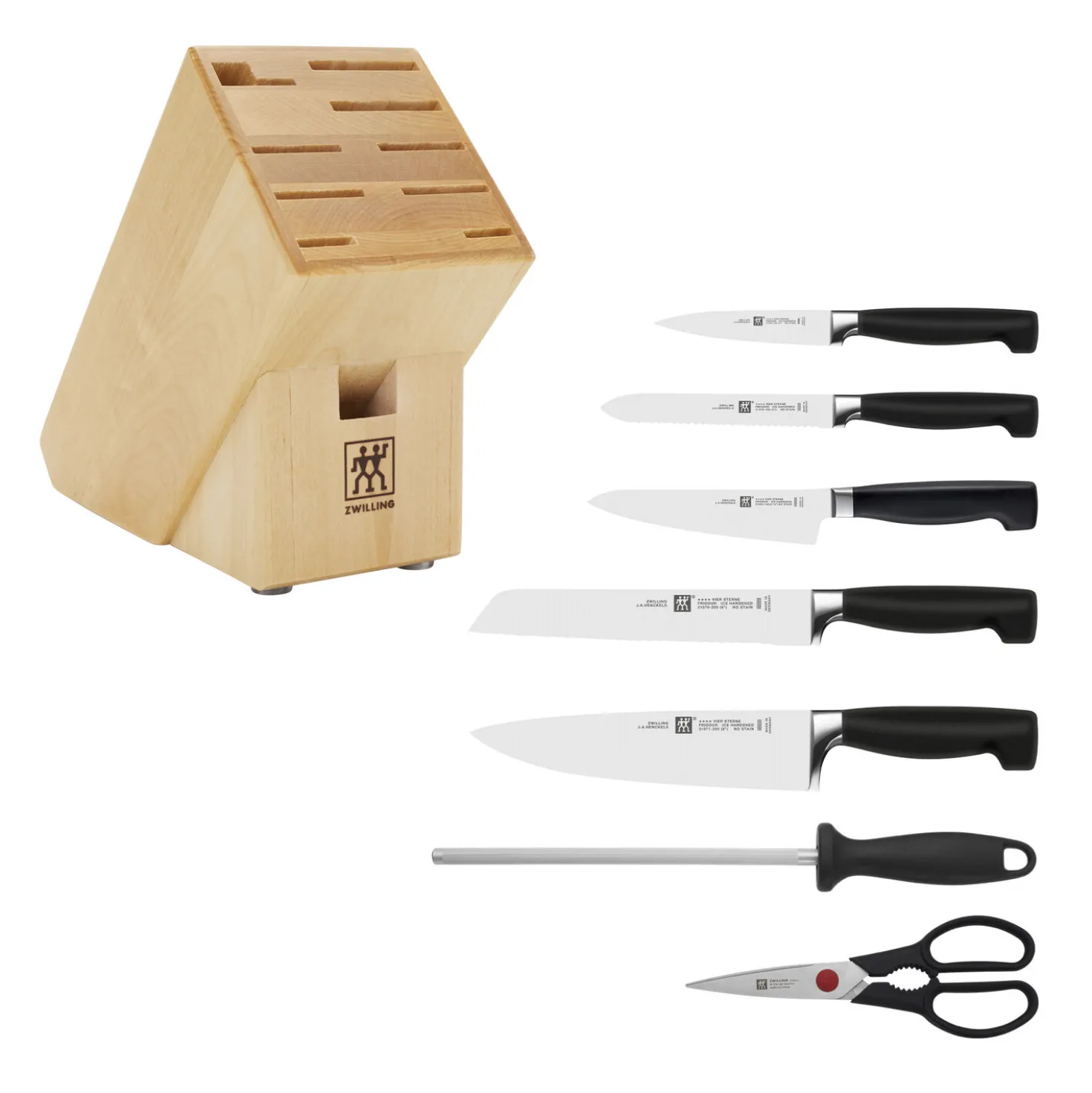 8-pc, Knife block set, natural