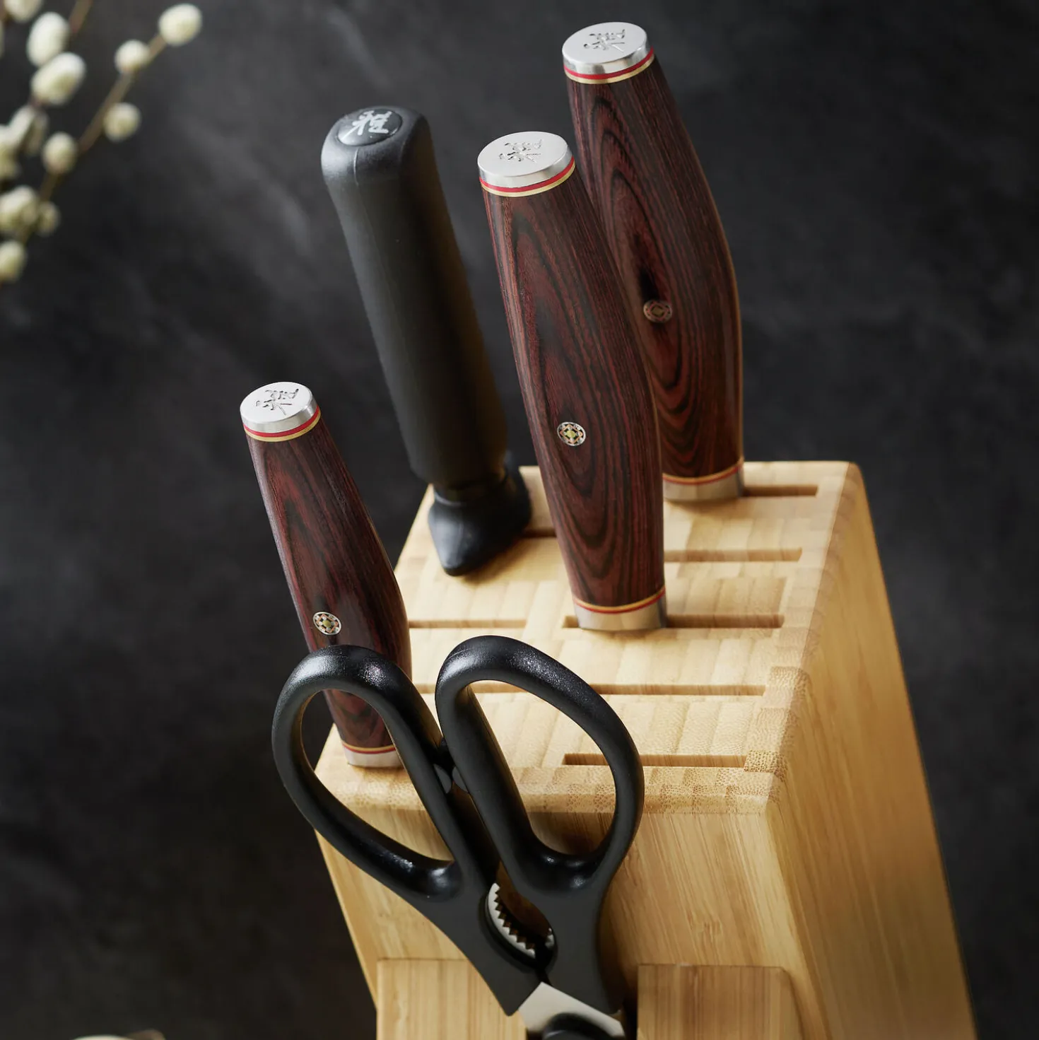 7-pc, Knife block set, natural