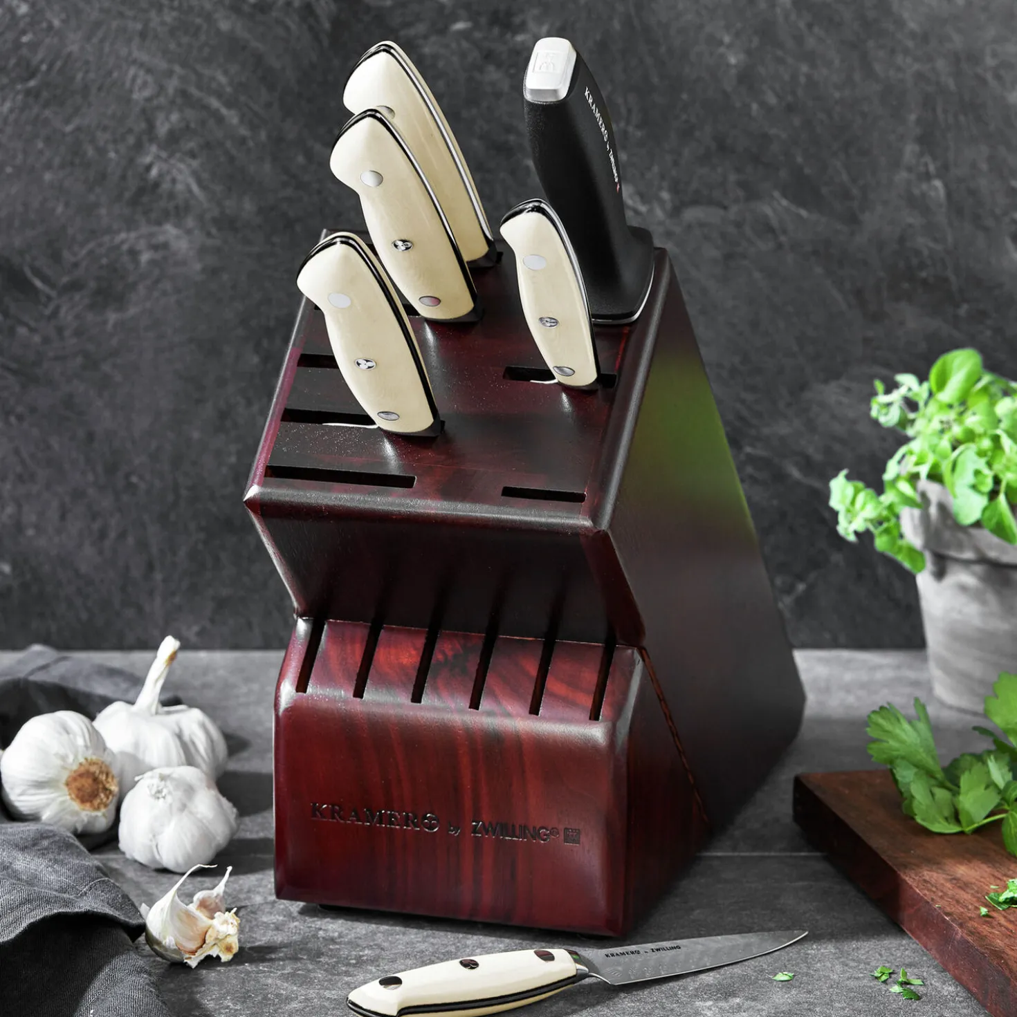 7-pc, Knife block set, pure-white