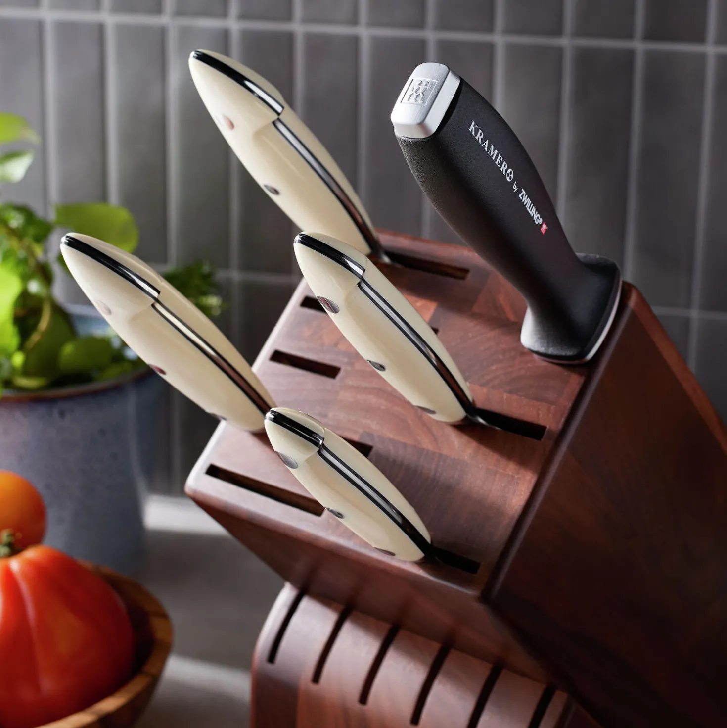 7-pc, Knife block set, pure-white