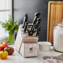 7-pc, Knife block set, rustic white