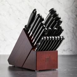 22-pc, Knife block set, silver-black