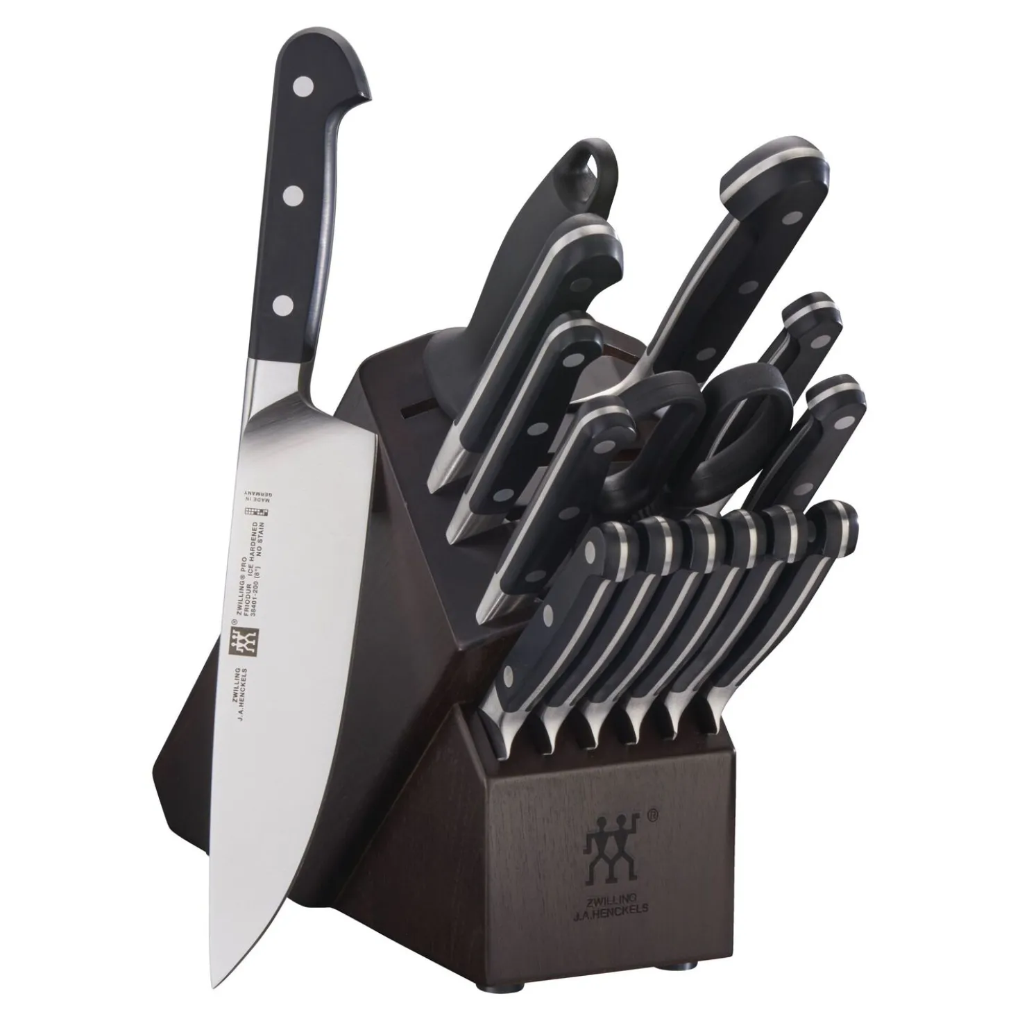 16-pc, Knife block set, walnut