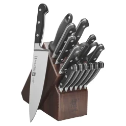 16-pc, Knife block set, walnut