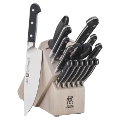 16-pc, Knife block set, white