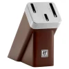 4-pc, Knife set with self-sharpening block, brown