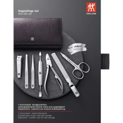7-pc, Leather Manicure Pedicure Set With Nail Clippers, Purple