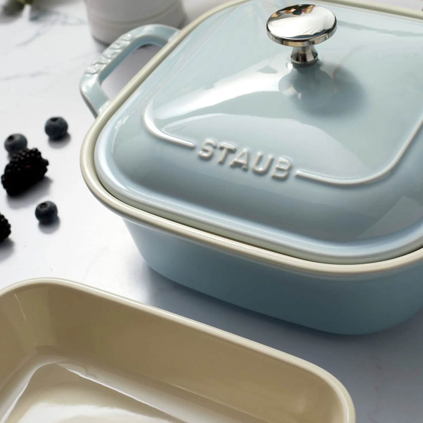 4-pc, Macaron Mixed Baking Dish Set, light blue