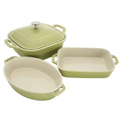 4-pc, Macaron Mixed Baking Dish Set, light green