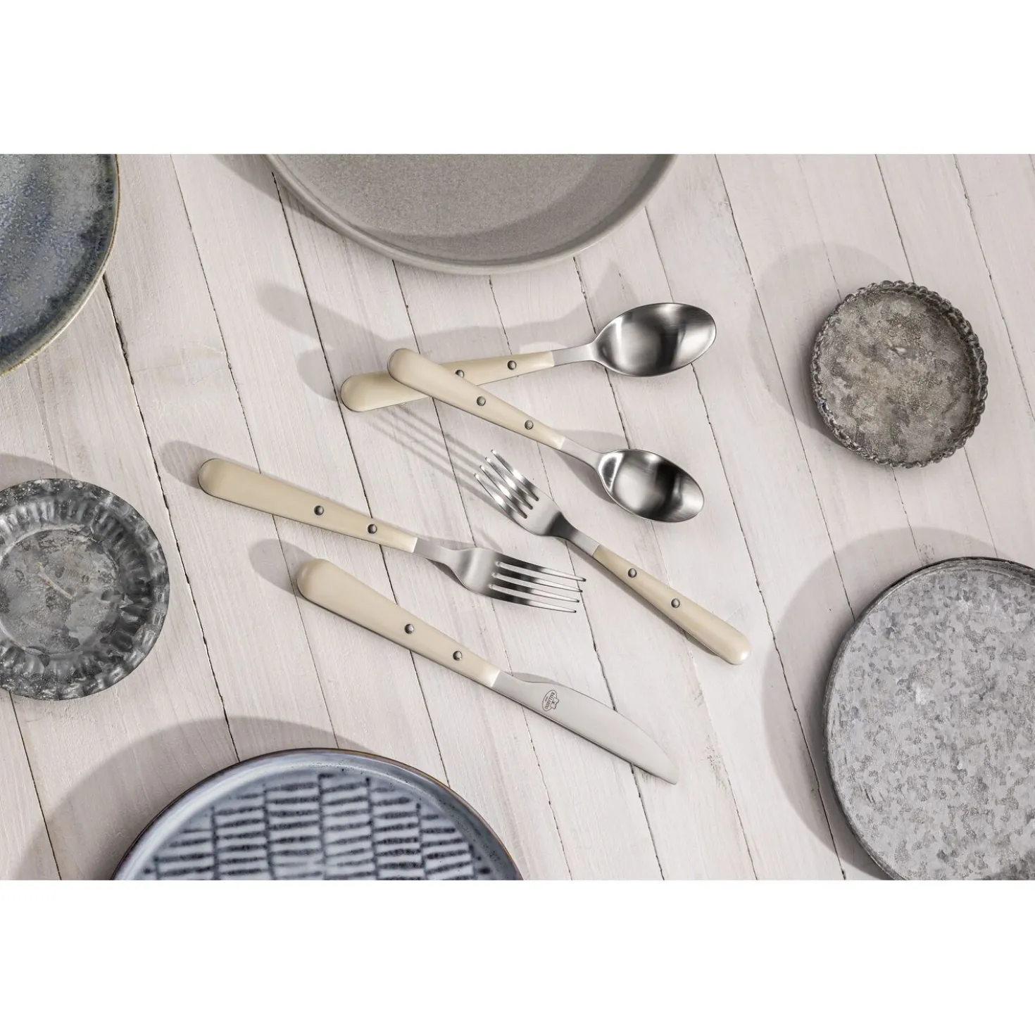 20-pc, Matte, Flatware Set, Cream