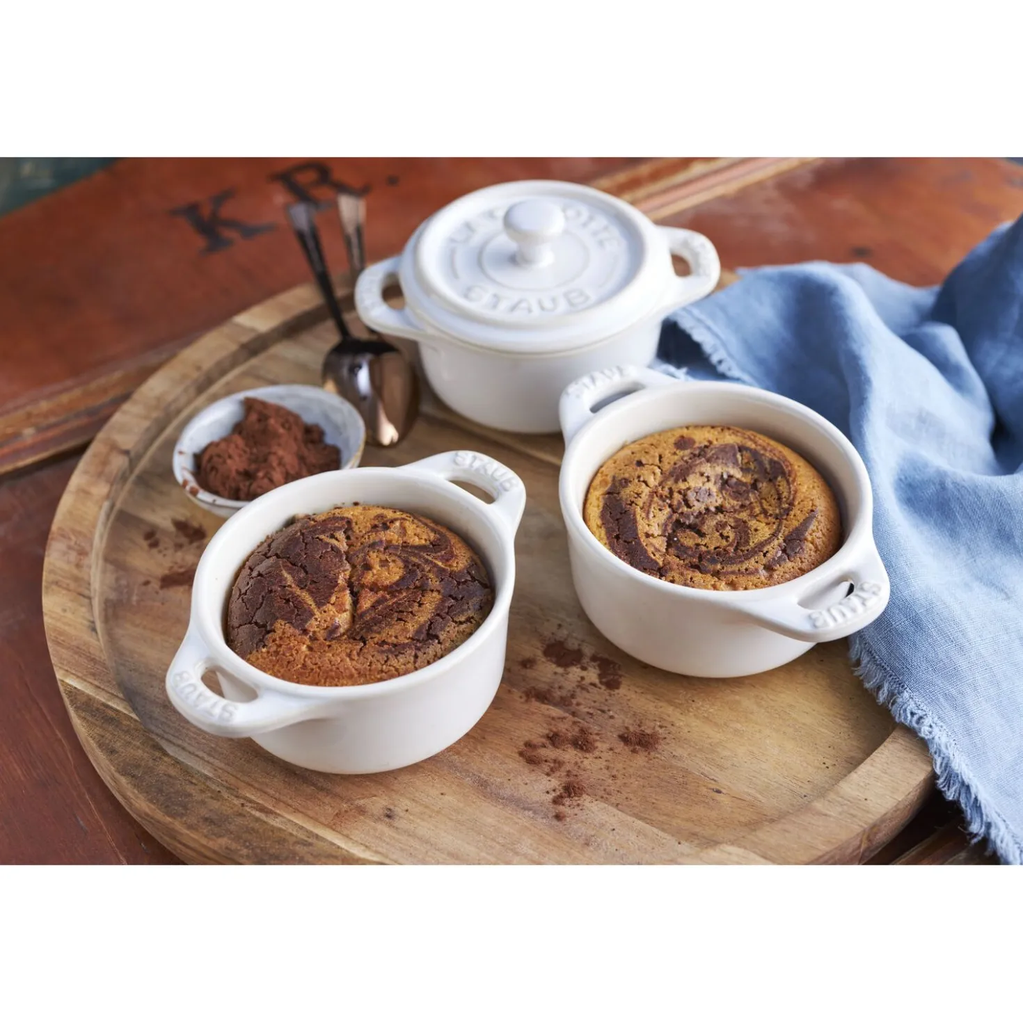 3-pc, Mini Round Dutch Oven Set, white