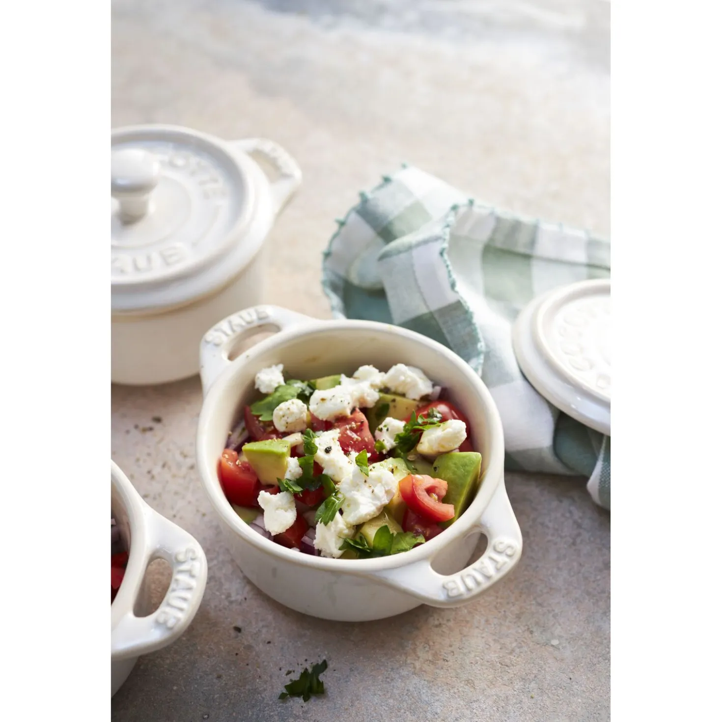 3-pc, Mini Round Dutch Oven Set, white
