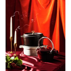 3-pc, Mini Round Dutch Oven Set, cherry