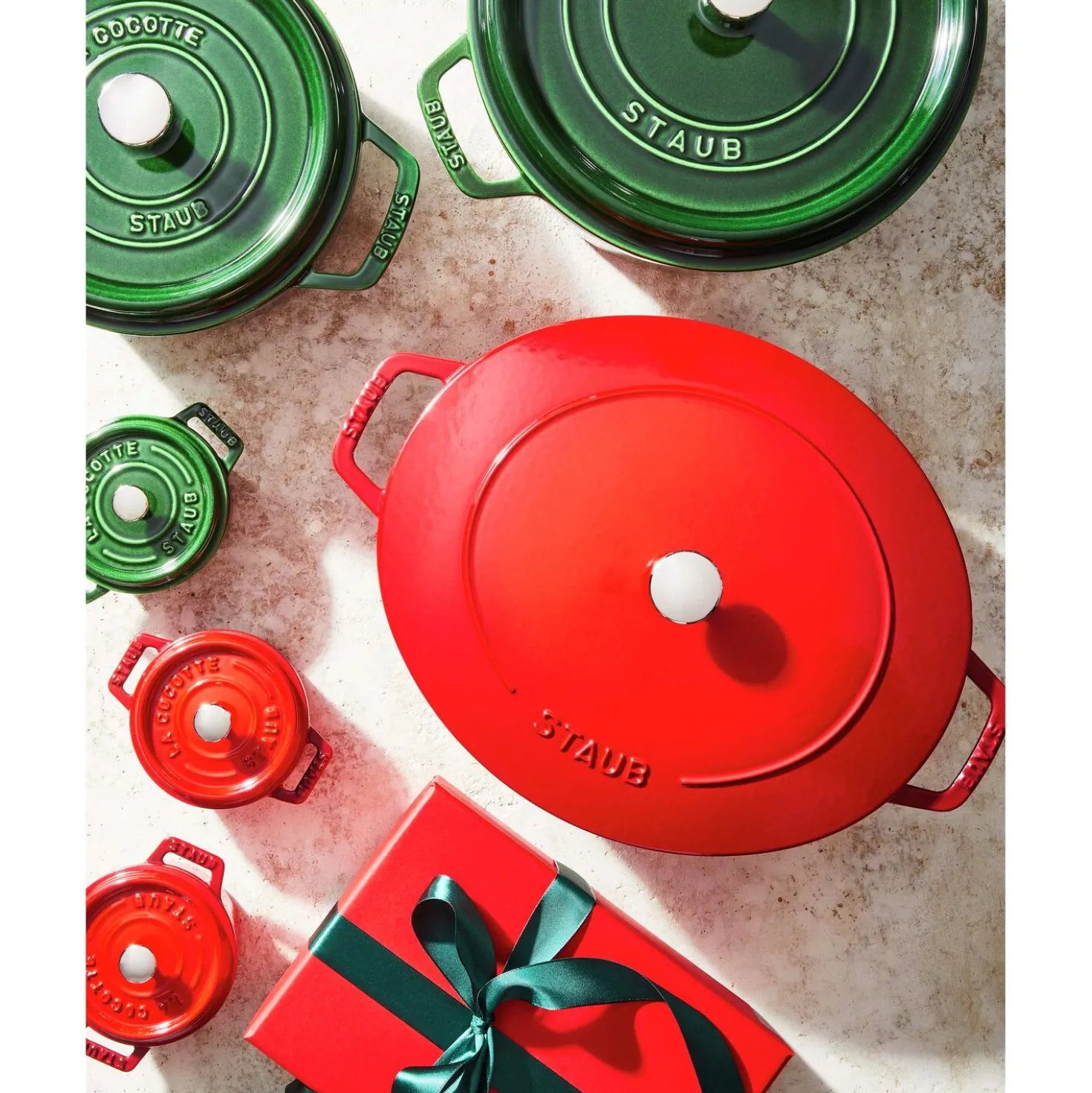 3-pc, Mini Round Dutch Oven Set, cherry