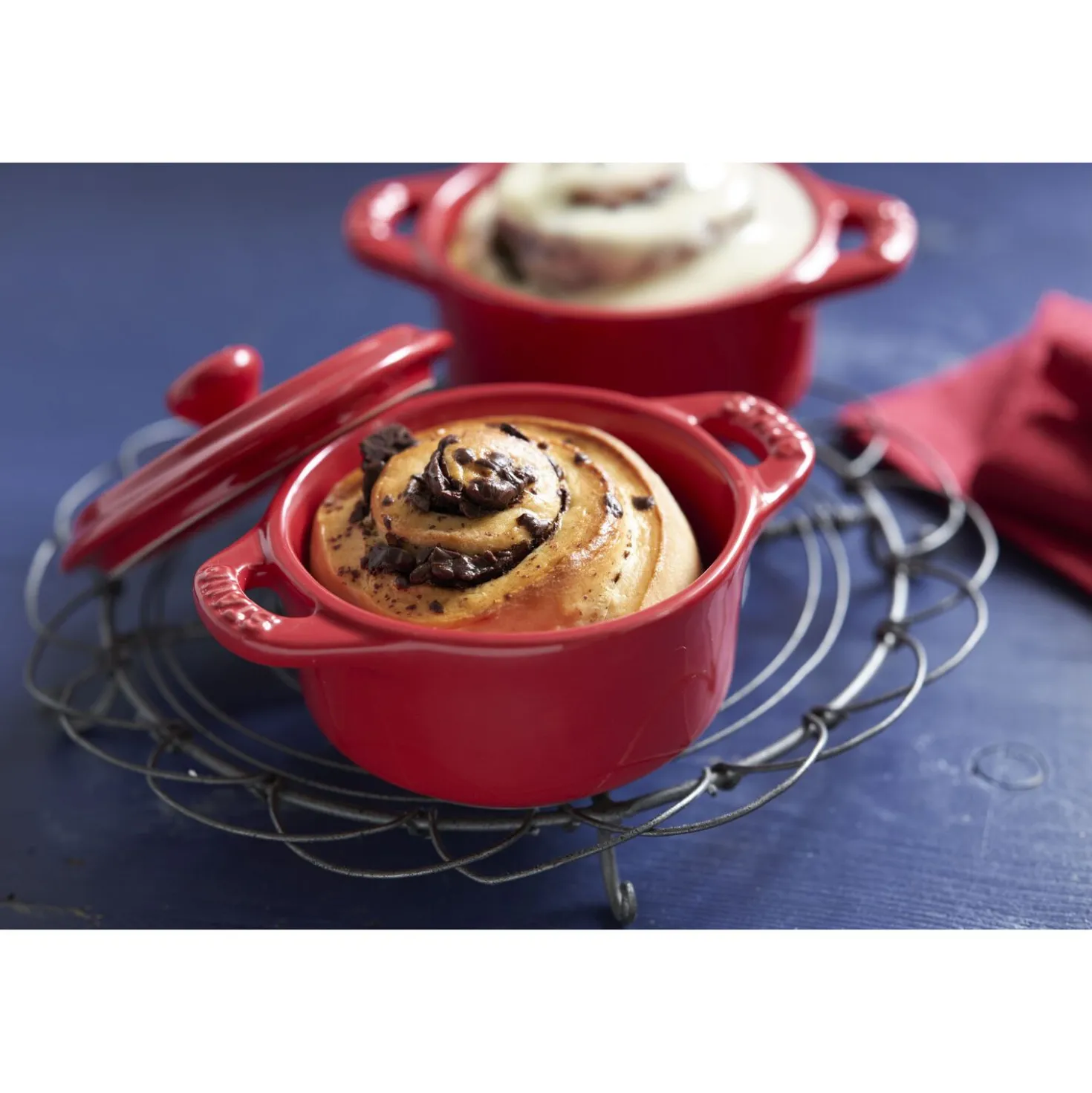 3-pc, Mini Round Dutch Oven Set, cherry