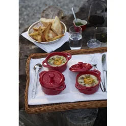 3-pc, Mini Round Dutch Oven Set, cherry