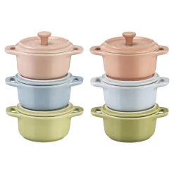 6-pc, Mini Round Dutch Oven Set Macaron, mixed colors