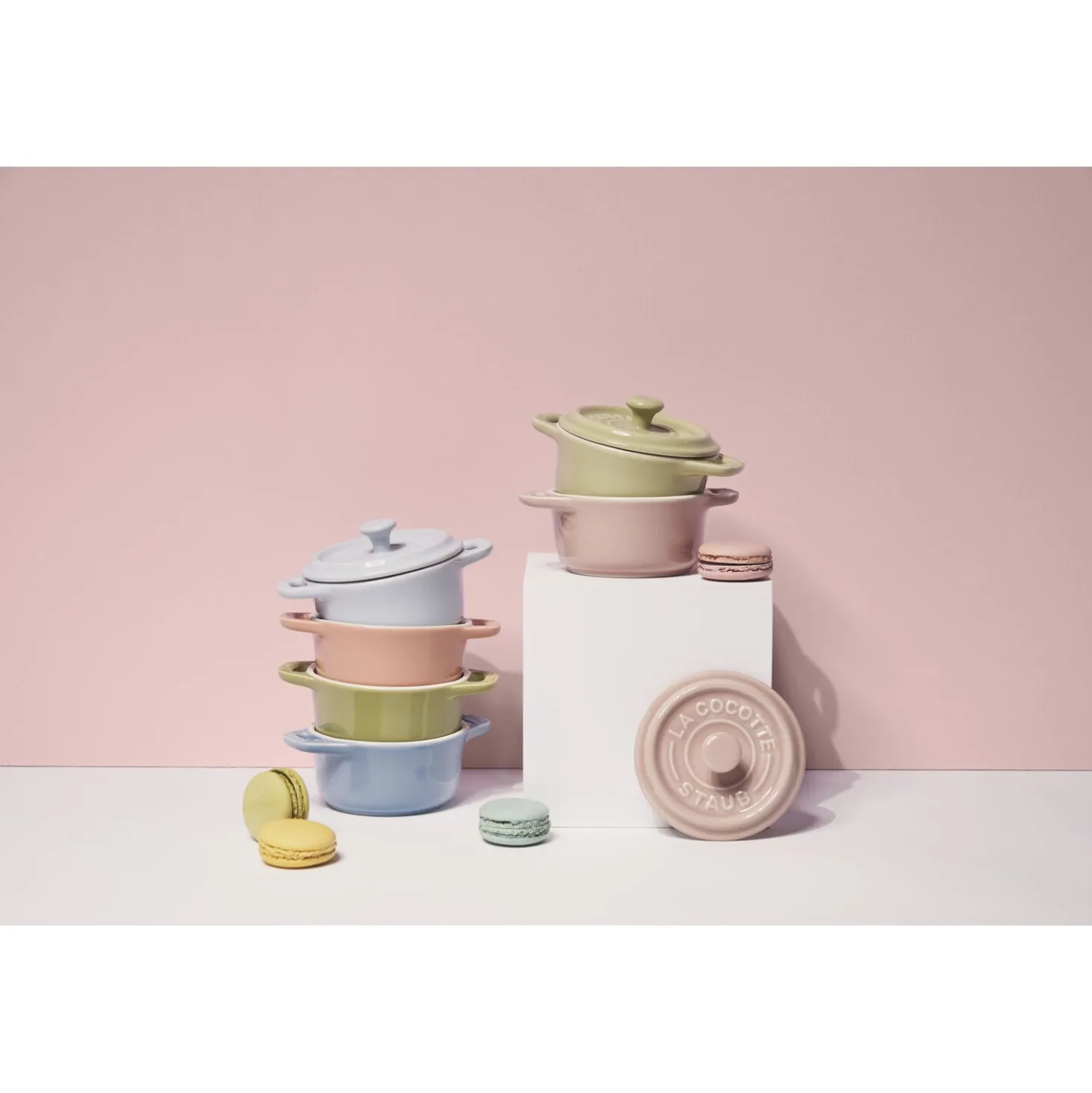 6-pc, Mini Round Dutch Oven Set Macaron, mixed colors
