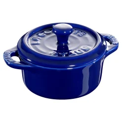 3-pc, Mini Round Dutch Oven Set, dark blue