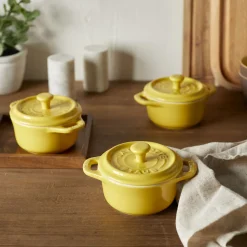 3-pc, Mini Round Dutch Oven Set, citron