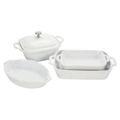 5-pc, Mixed Baking Dish Set, white