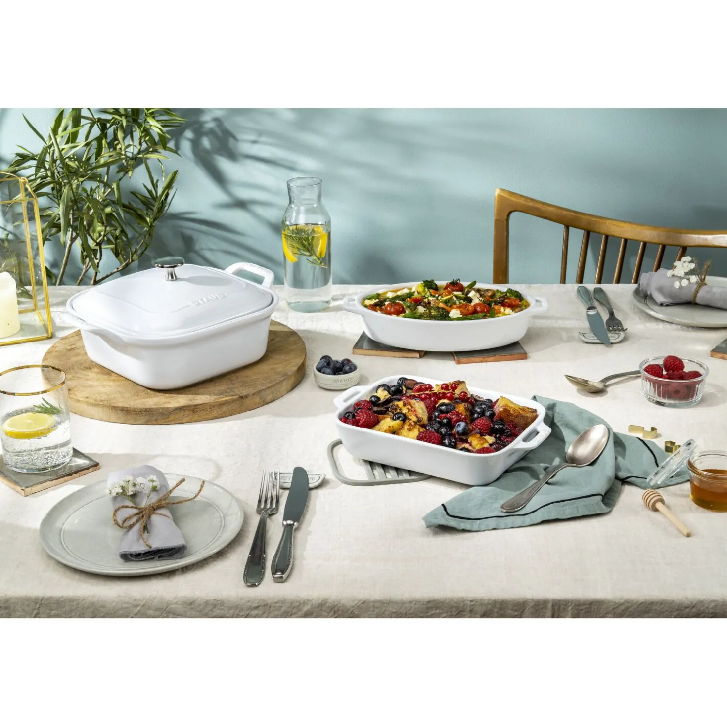 4-pc, Mixed Baking Dish Set, white