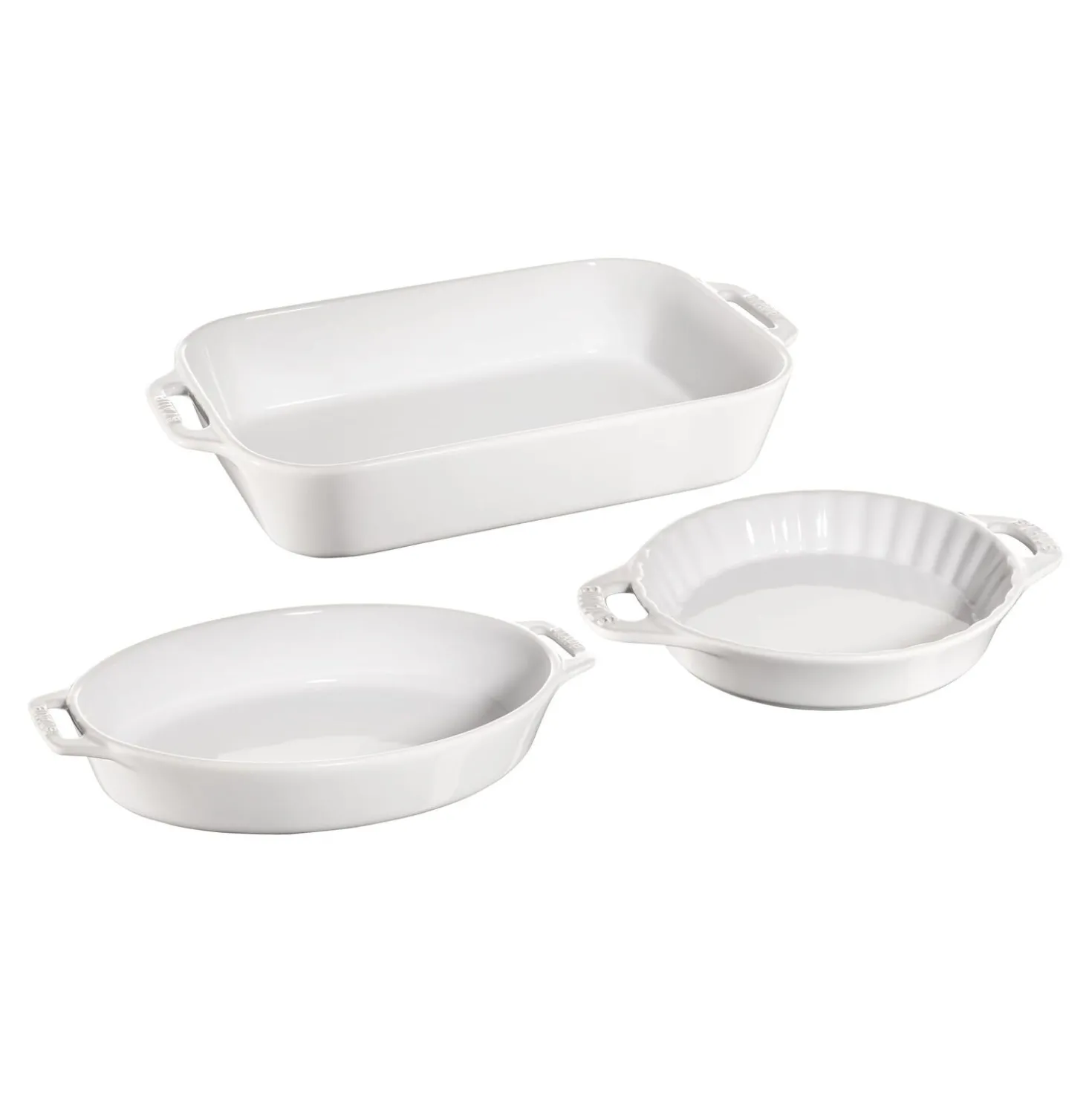 3-pc, Mixed Baking Dish Set, white