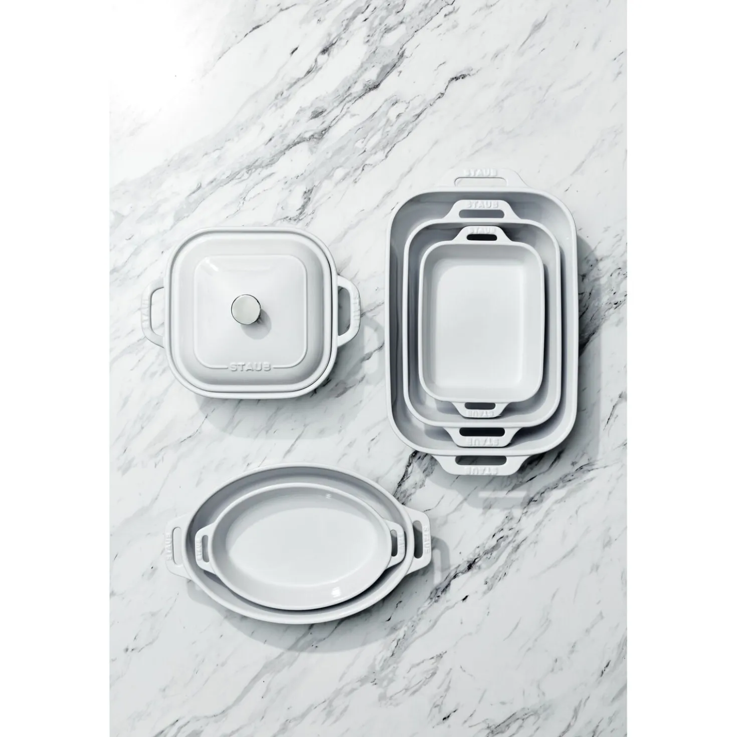 3-pc, Mixed Baking Dish Set, white