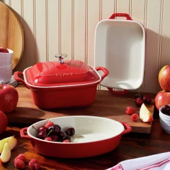 4-pc, Mixed Baking Dish Set, cherry