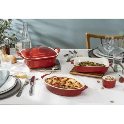 4-pc, Mixed Baking Dish Set, cherry