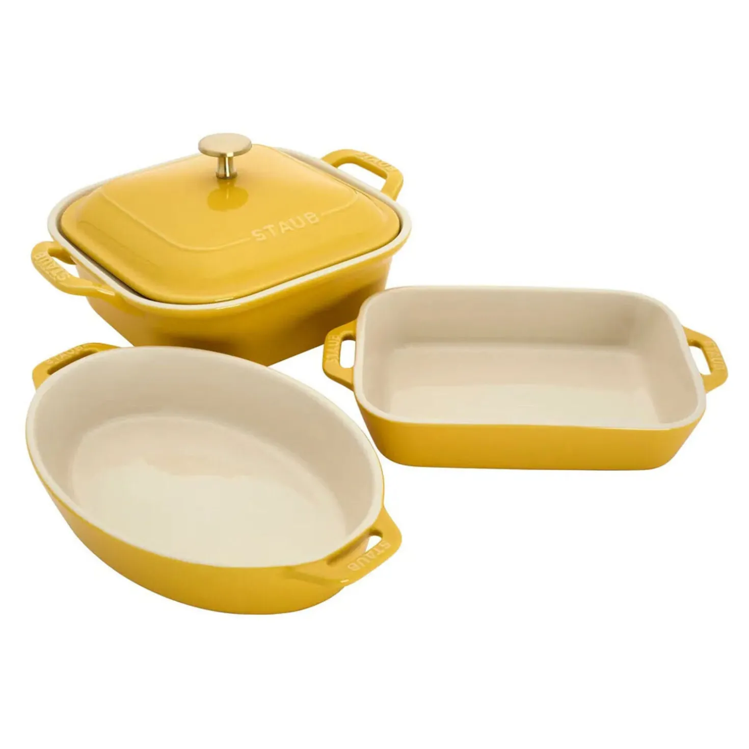 4-pc, Mixed Baking Dish Set, citron