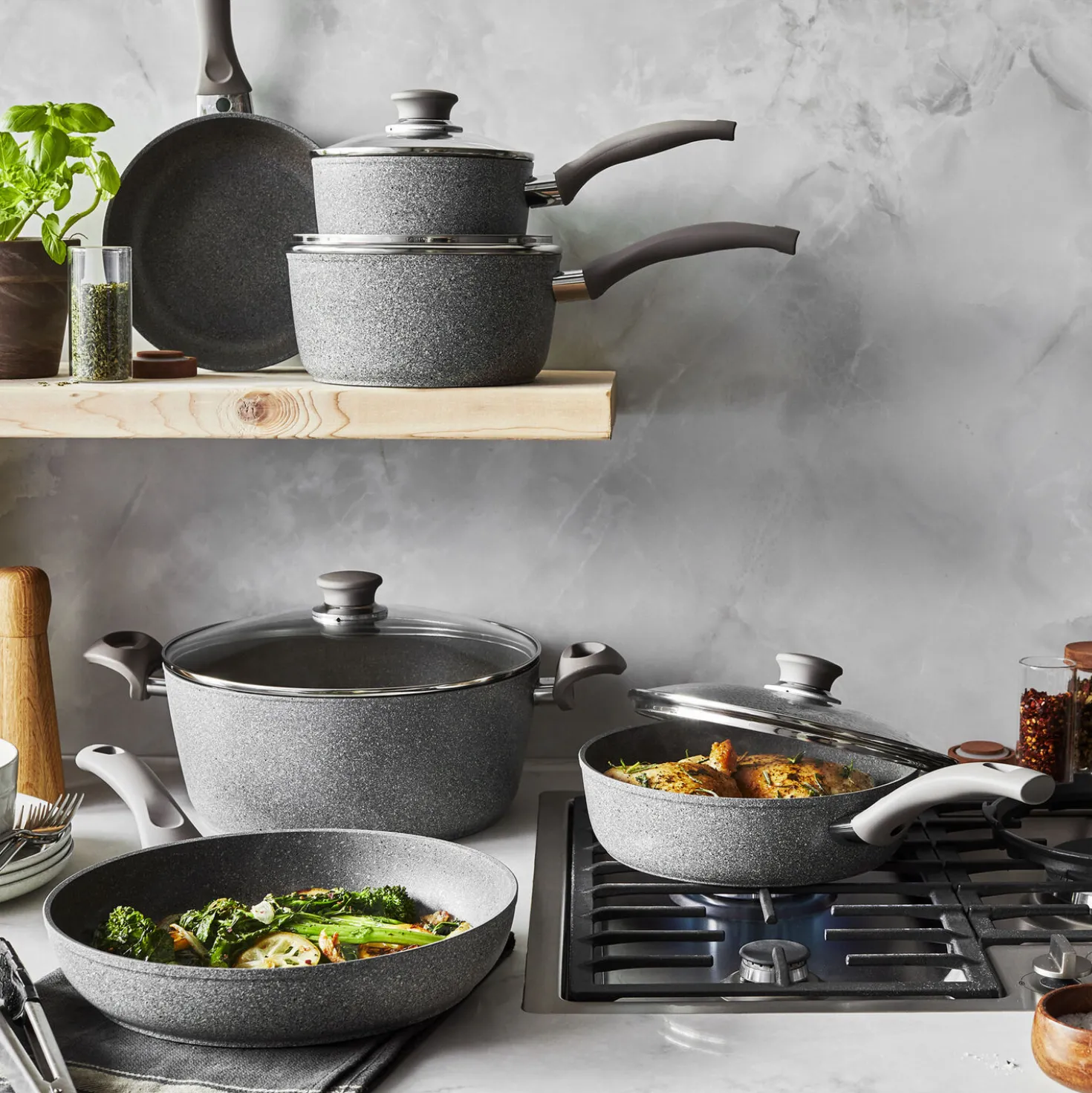 10-pc, Non-stick, Pots And Pans Set