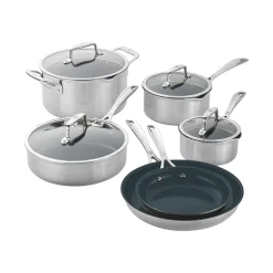 10-pc, Non-stick, Stainless Steel Ceramic Cookware Set