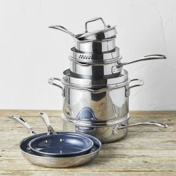 10-pc, Non-stick, Stainless Steel Ceramic Cookware Set