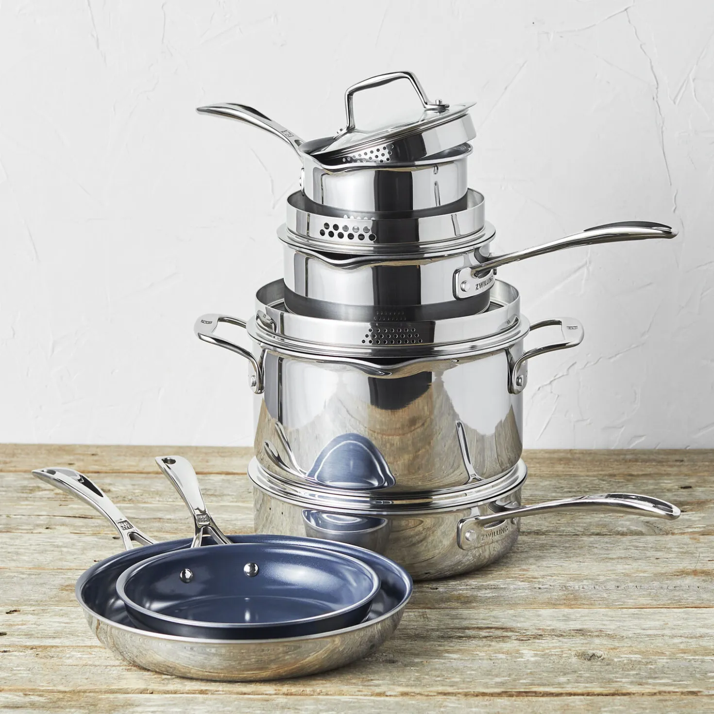 10-pc, Non-stick, Stainless Steel Ceramic Cookware Set