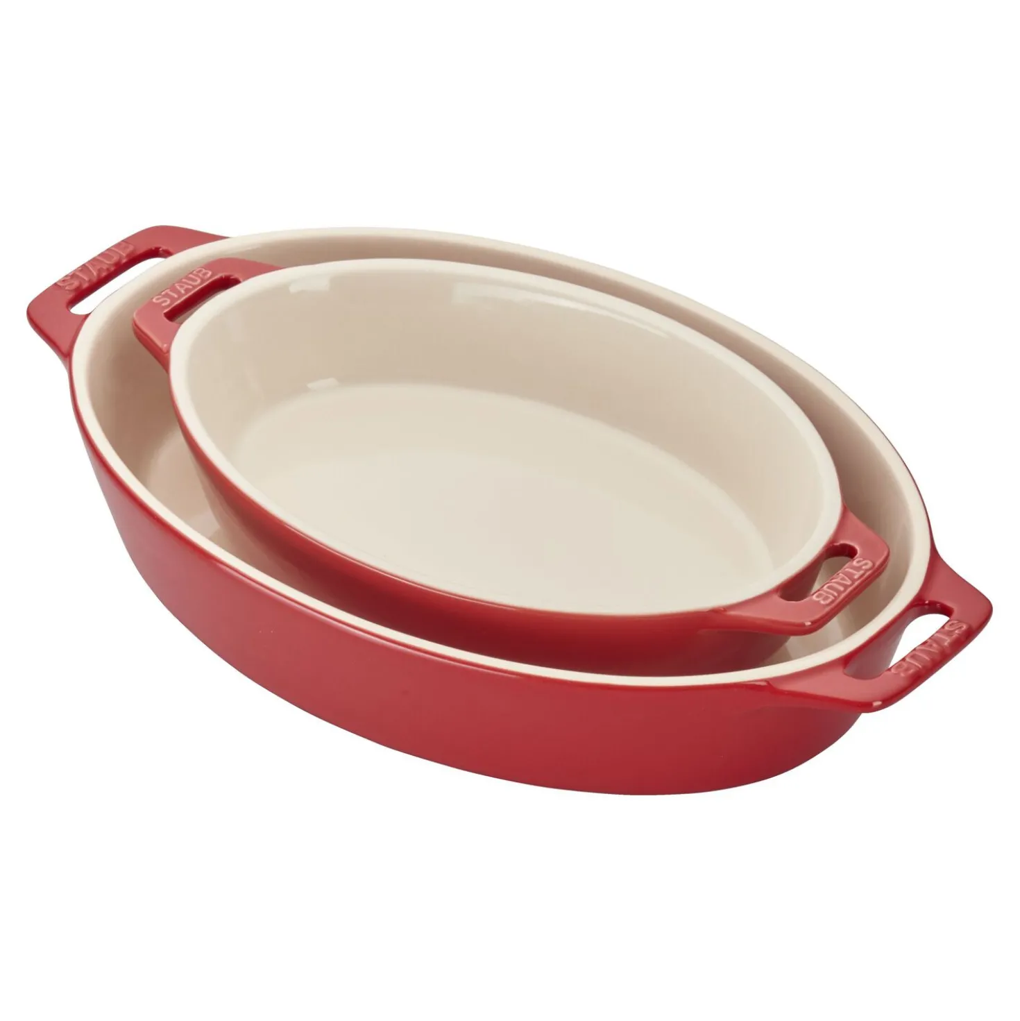 2-pc, Oval Baking Dish Set, cherry