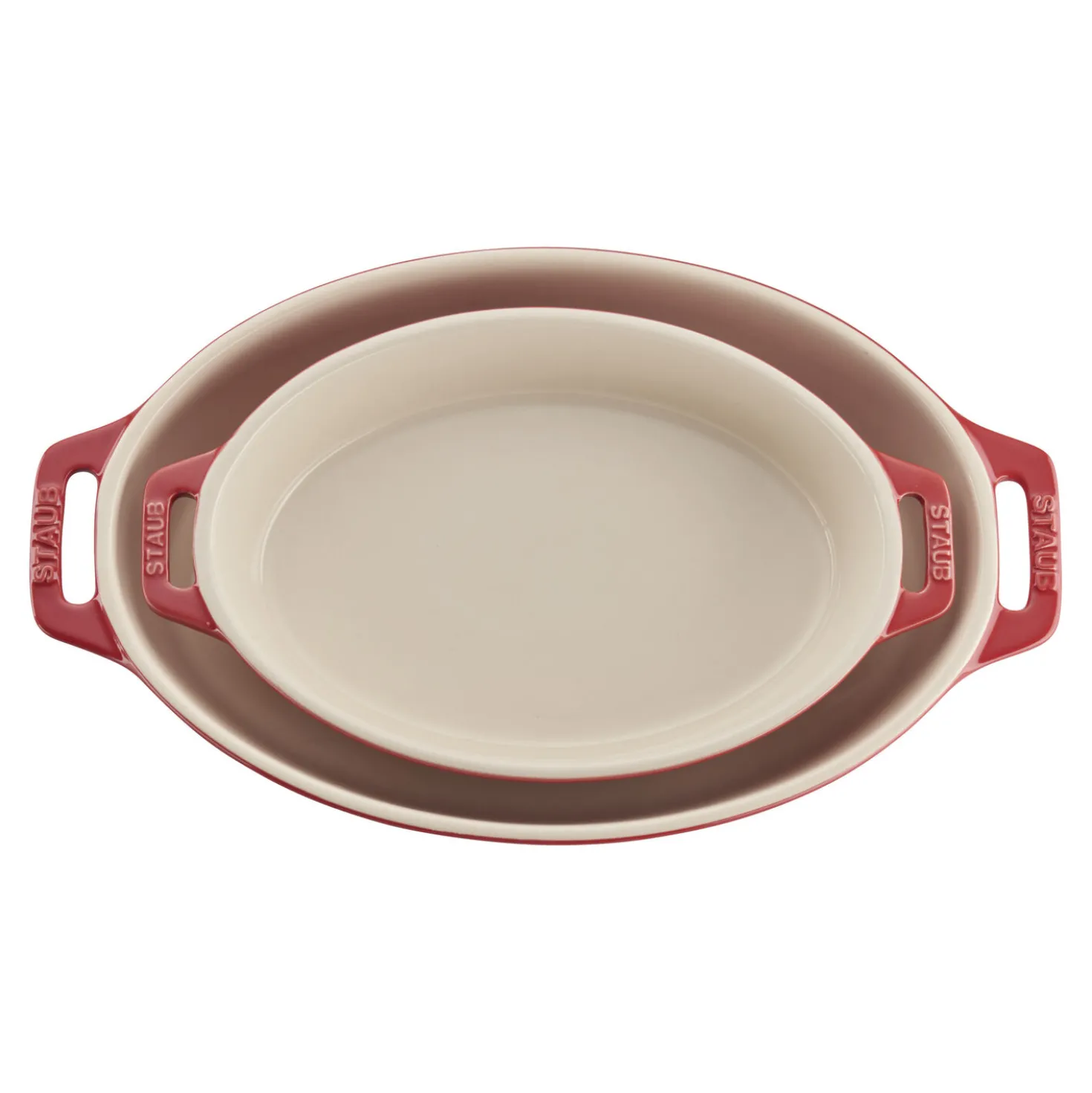 2-pc, Oval Baking Dish Set, cherry