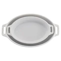 2-pc, Oval Baking Dish Set, white