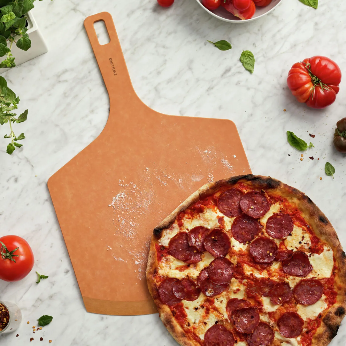 2-pc Pizza Peel And Cutter Set, Fiber Wood