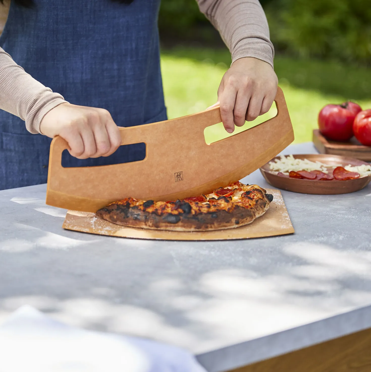 2-pc Pizza Peel And Cutter Set, Fiber Wood
