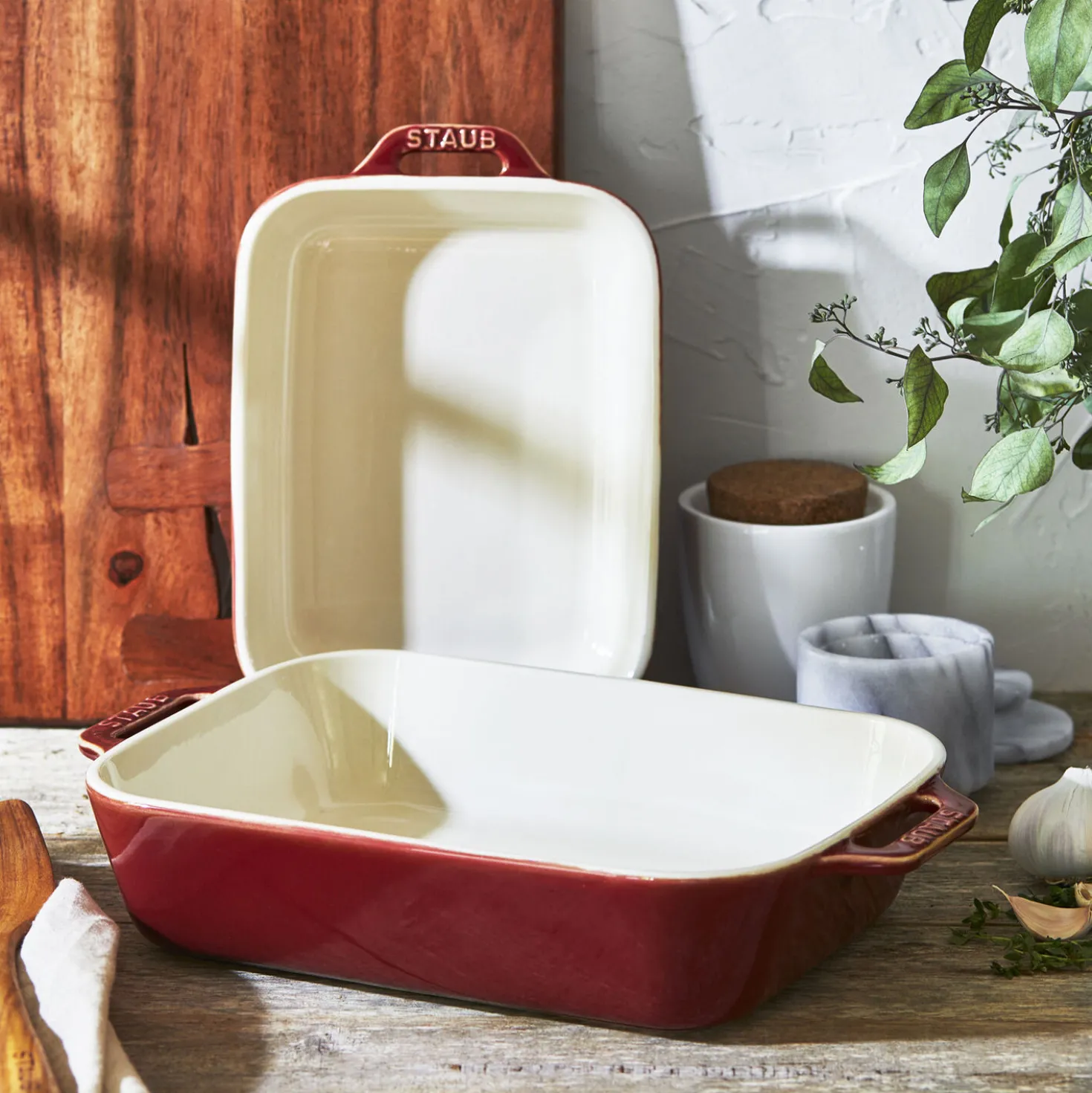 2-pc, Rectangular Baking Dish Set, rustic red