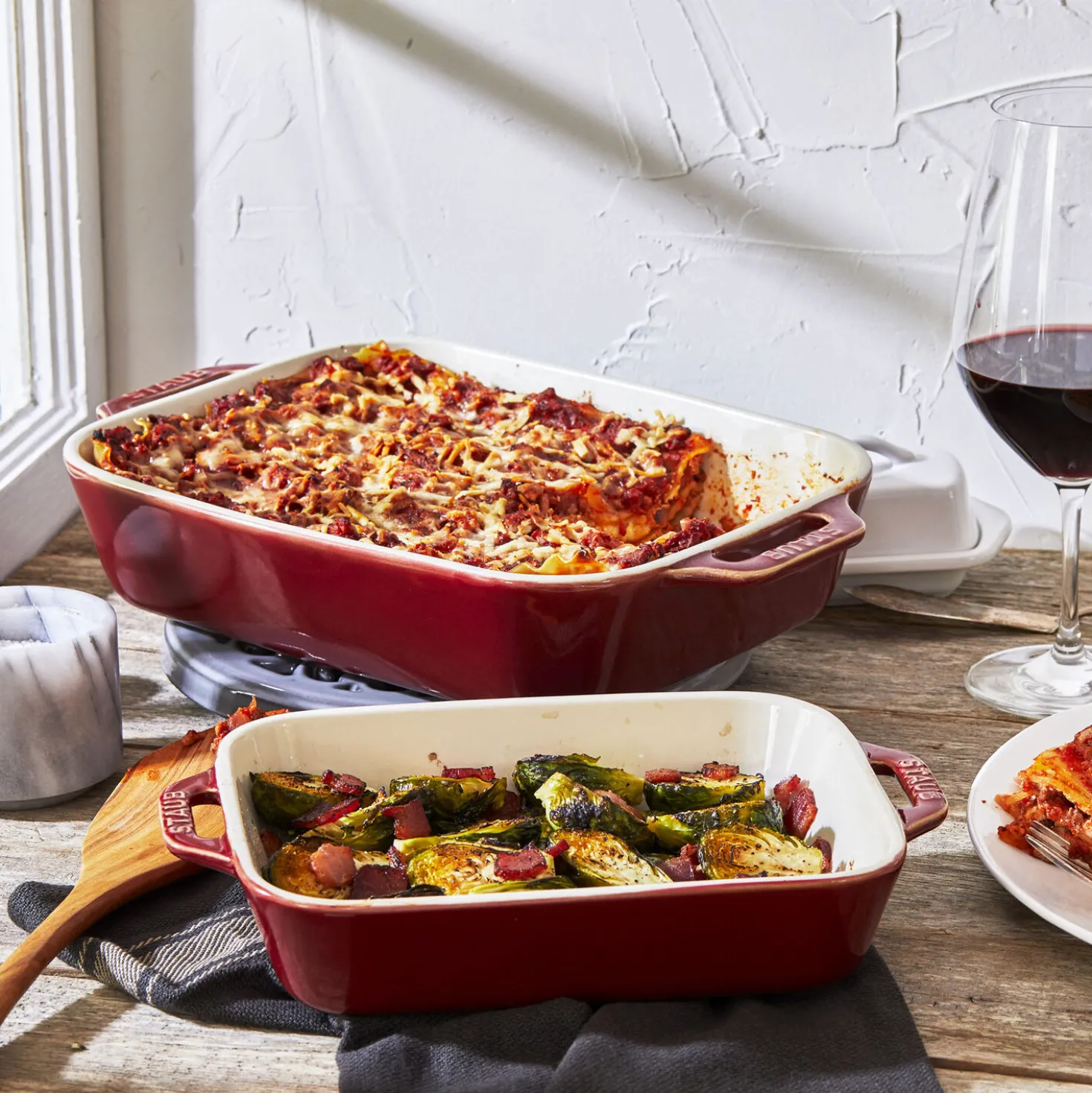 2-pc, Rectangular Baking Dish Set, rustic red