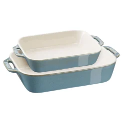 2-pc, Rectangular Baking Dish Set, rustic turquoise