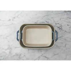 2-pc, Rectangular Baking Dish Set, rustic turquoise