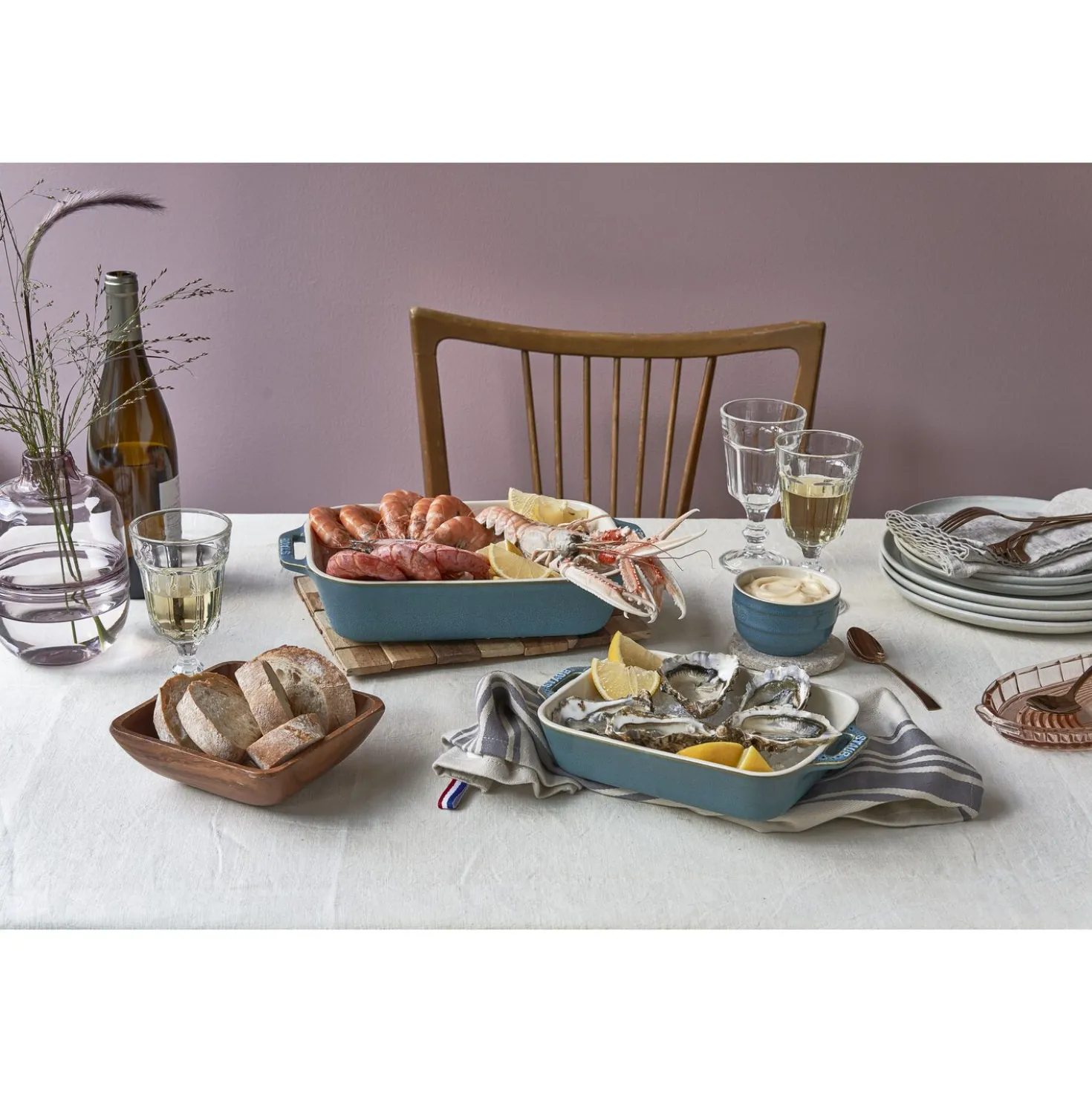 2-pc, Rectangular Baking Dish Set, rustic turquoise