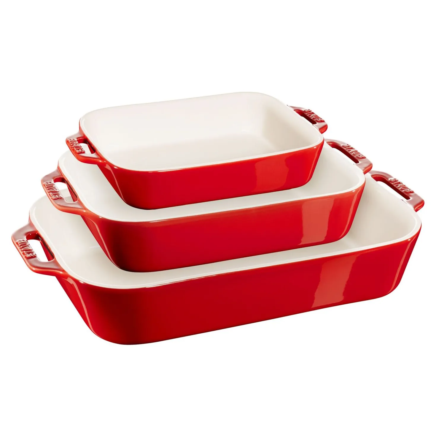 3-pc, Rectangular Baking Dish Set, cherry