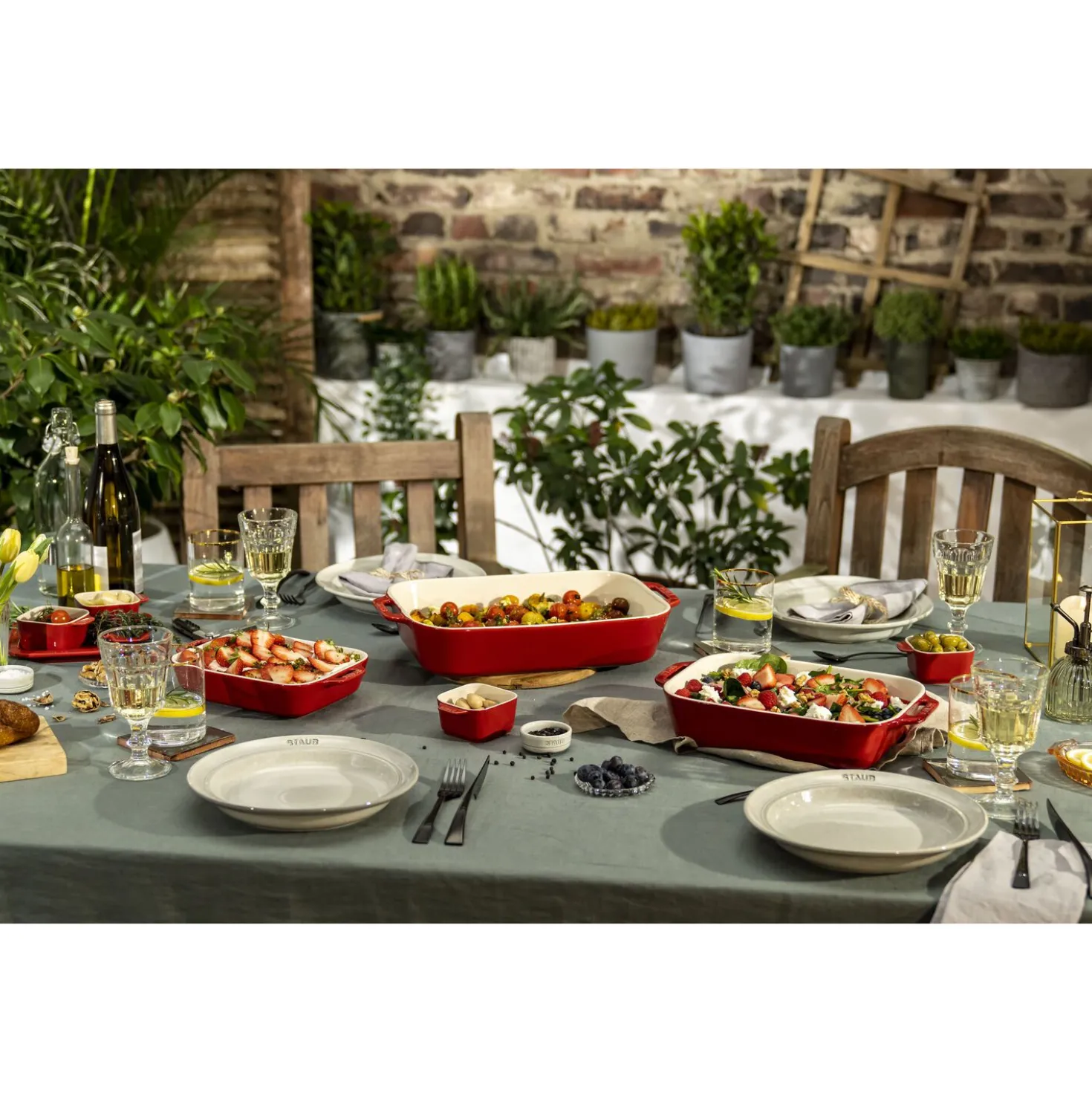 3-pc, Rectangular Baking Dish Set, cherry