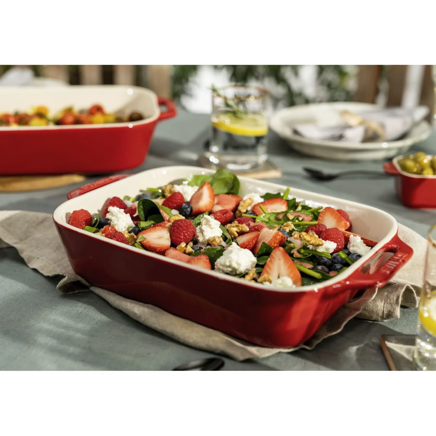 3-pc, Rectangular Baking Dish Set, cherry