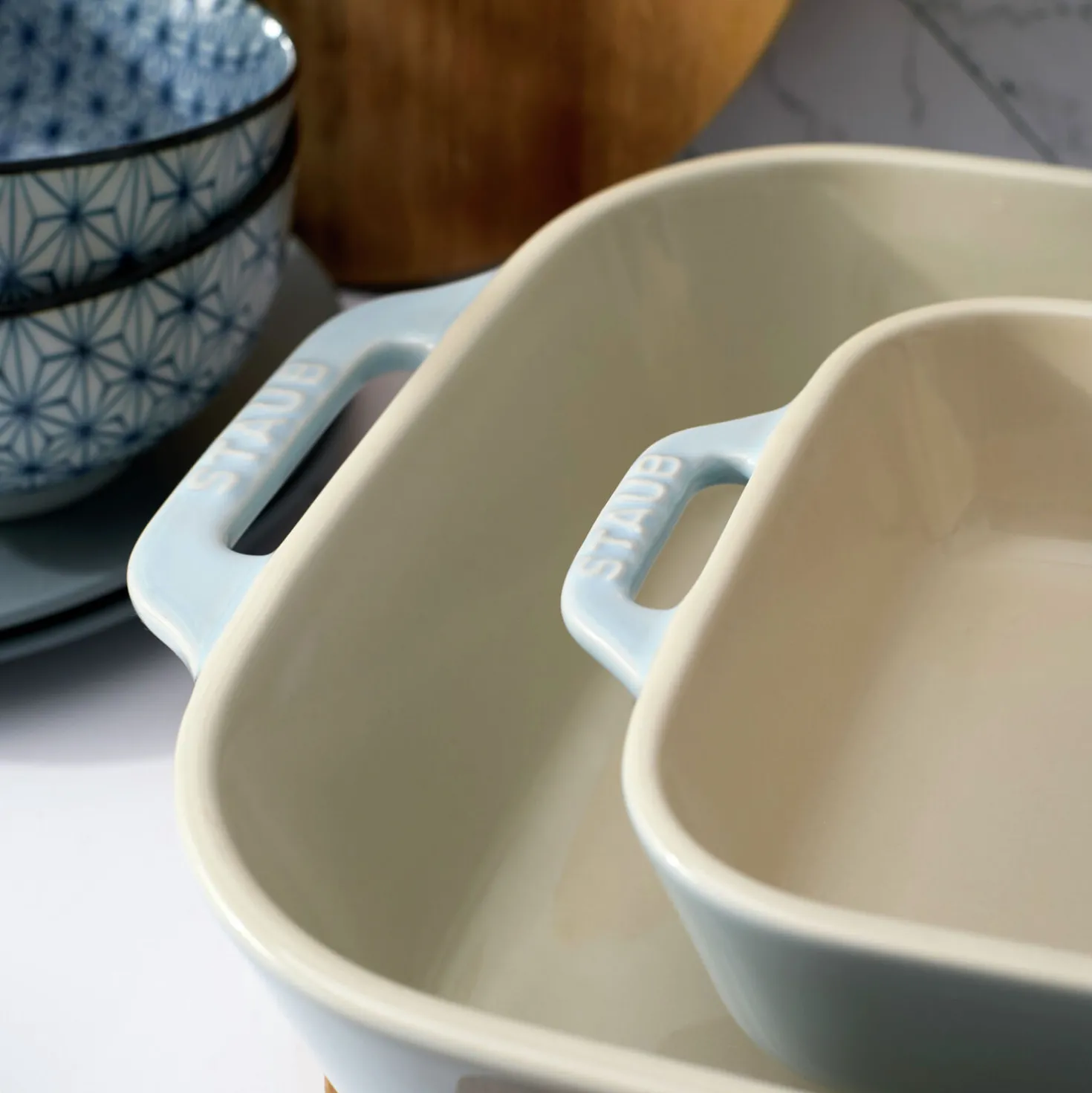 3-pc, Rectangular Baking Dish Set, light blue