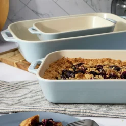 3-pc, Rectangular Baking Dish Set, light blue